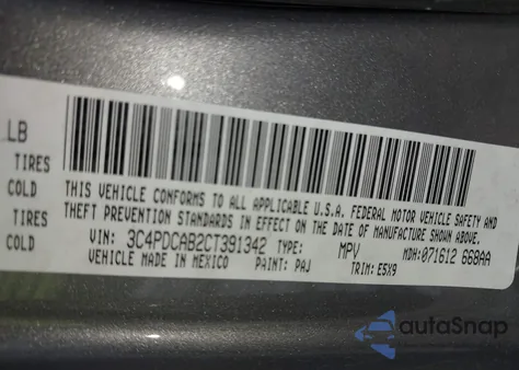 2012 Dodge Journey Se/Avp from USA, damaged, VIN 3C4PDCAB2CT391342
